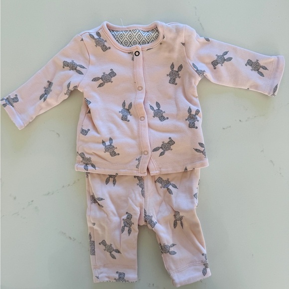 Zara Charming Pink and Gray Reversible Baby Set - Picture 1 of 4